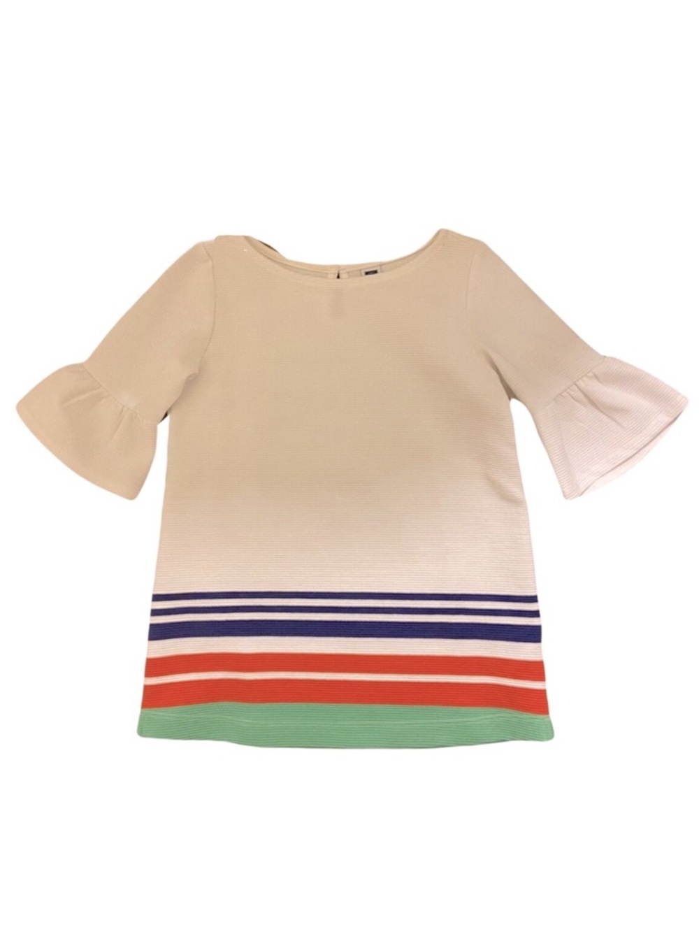 Janie and Jack GAME, SET STANDOUT Bell Sleeve Striped Tunic Top Size 5 White Red